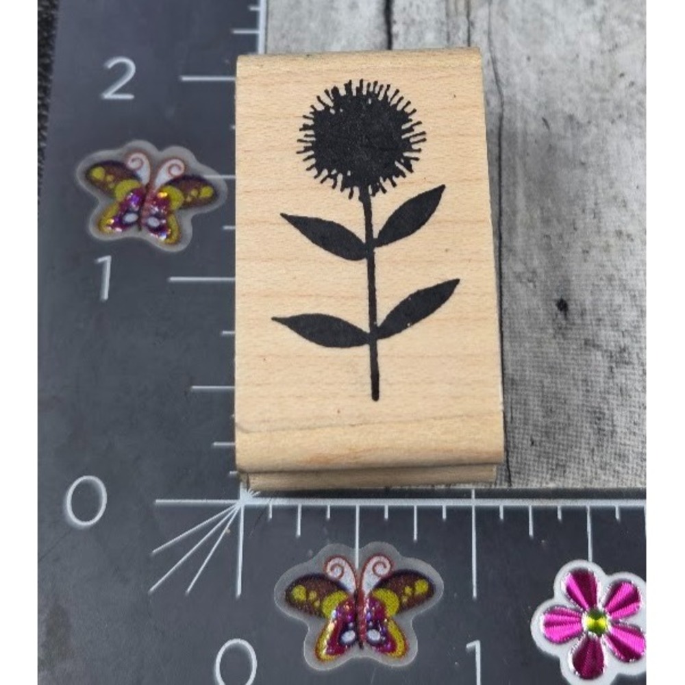Endless Creations Single Flower Dandelion Thistle Rubber Stamp Wood #J103